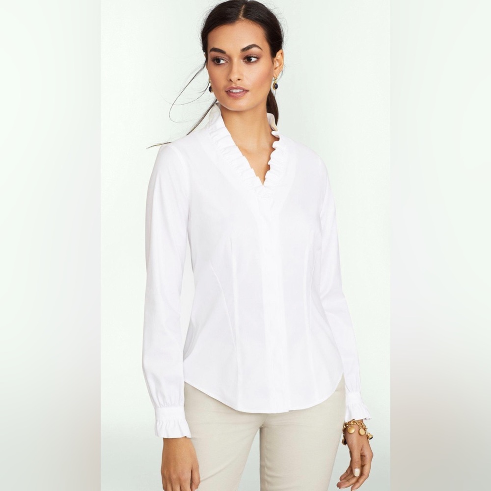 Brooks Brother Fitted Non-Iron Stretch Supima® Cotton Ruffle Dress Shirt